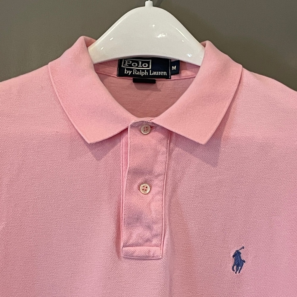 Polo Ralph Lauren Mens Pink Short Sleeve Cotton Pique Polo Shirt Size M